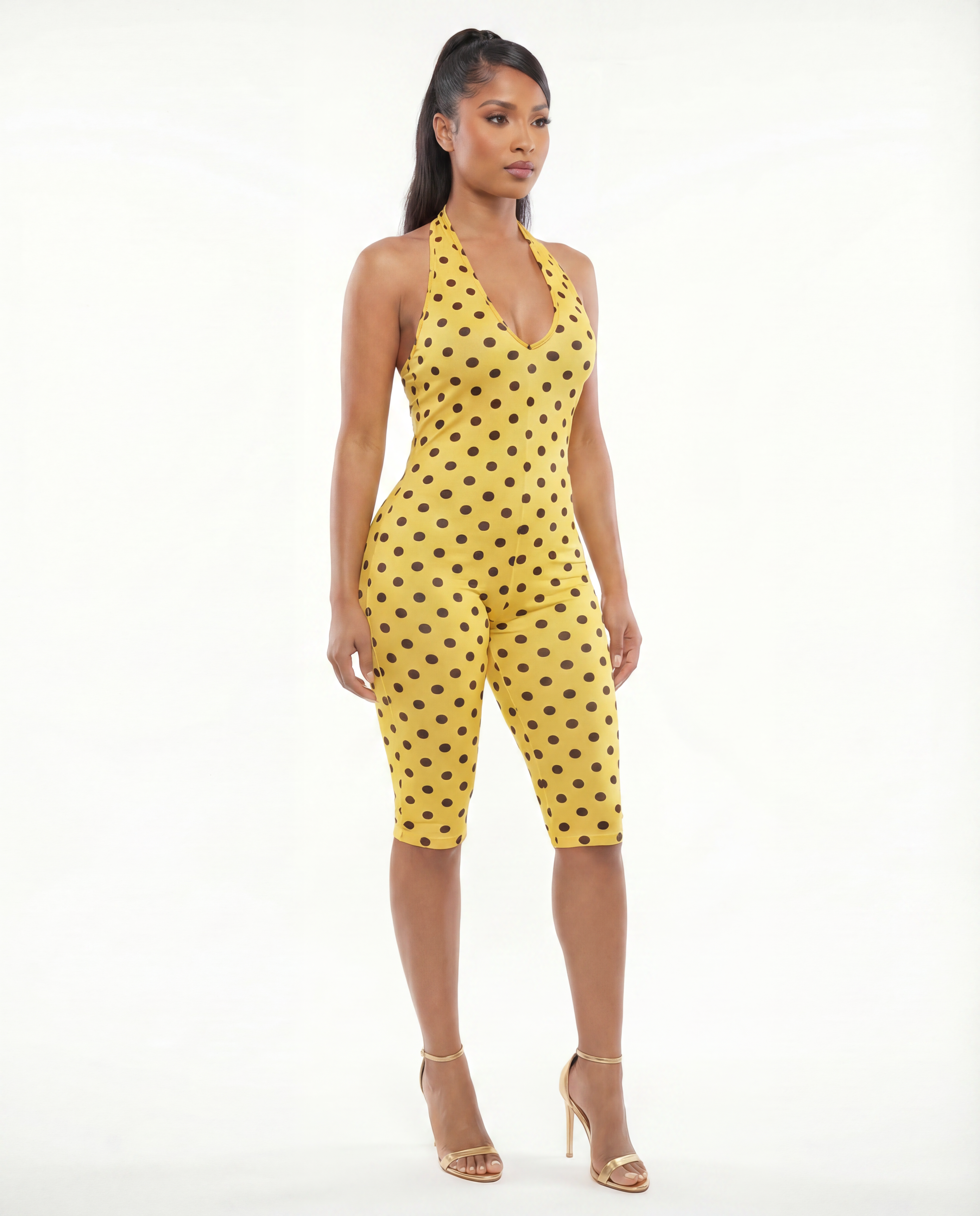 Dot Envy Halter Romper