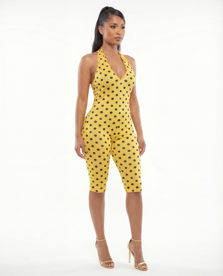 Dot Envy Halter Romper