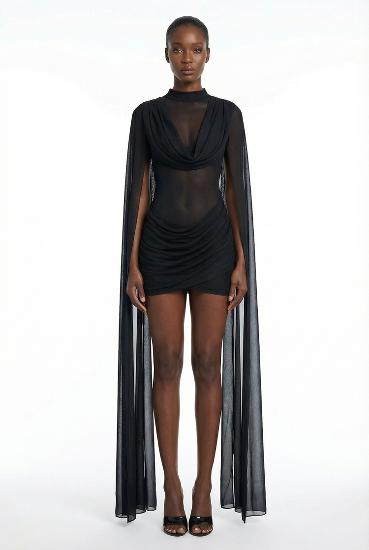Midnight Veil Mini Dress