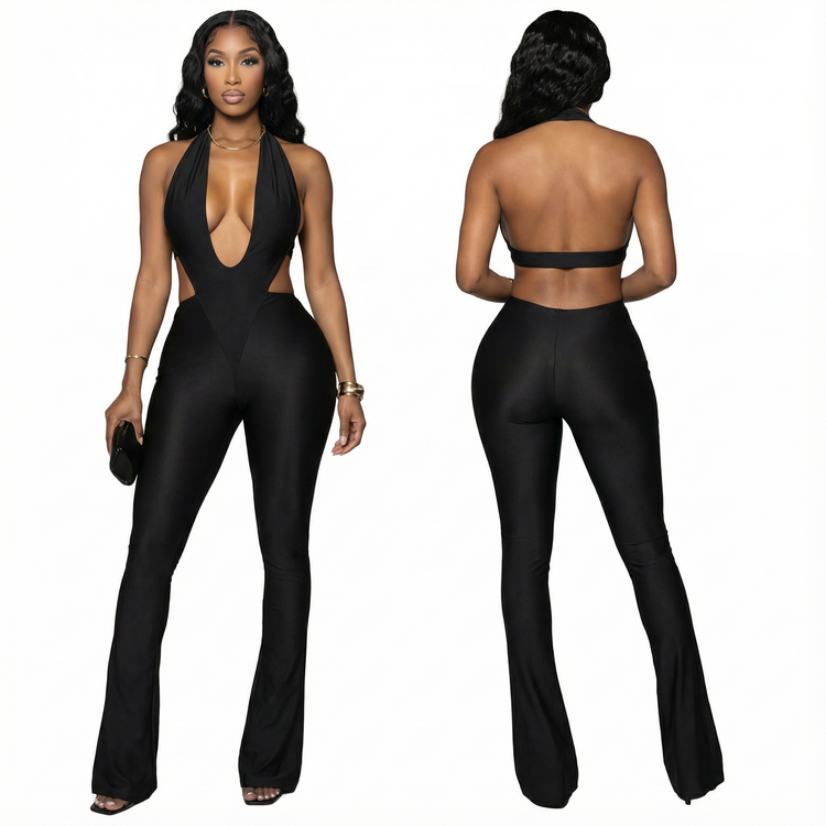 Deep V Goddess Jumpsuit